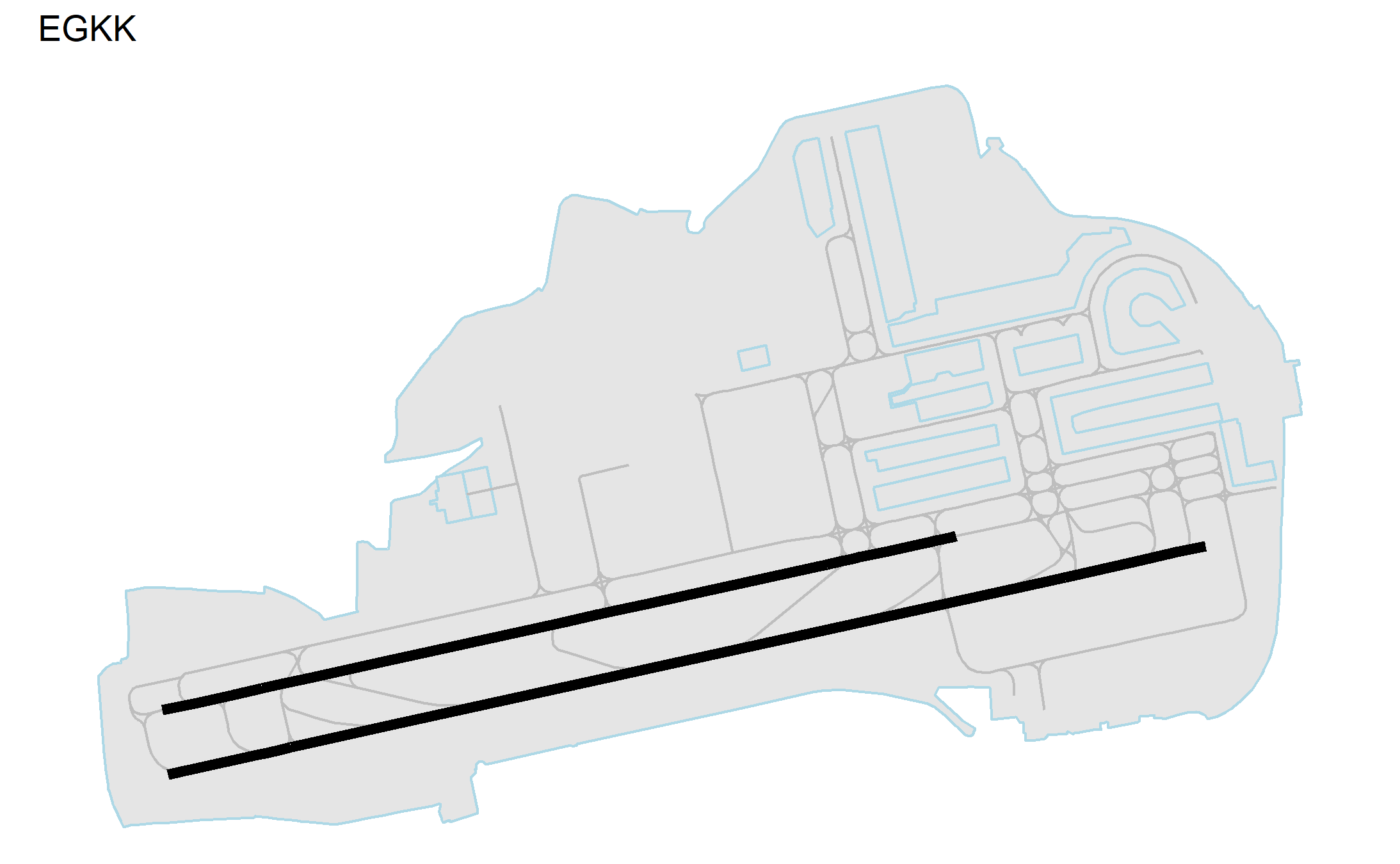 aerodrome chart of London Gatwick (EGKK)